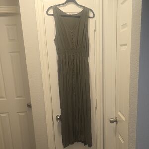 Elegant Olive Green Maxi Dress